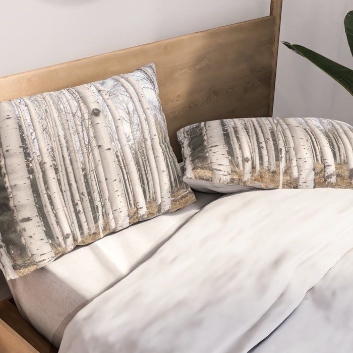 Trees of Reason - Birch Forest Pillow Sham Gallery Image 2