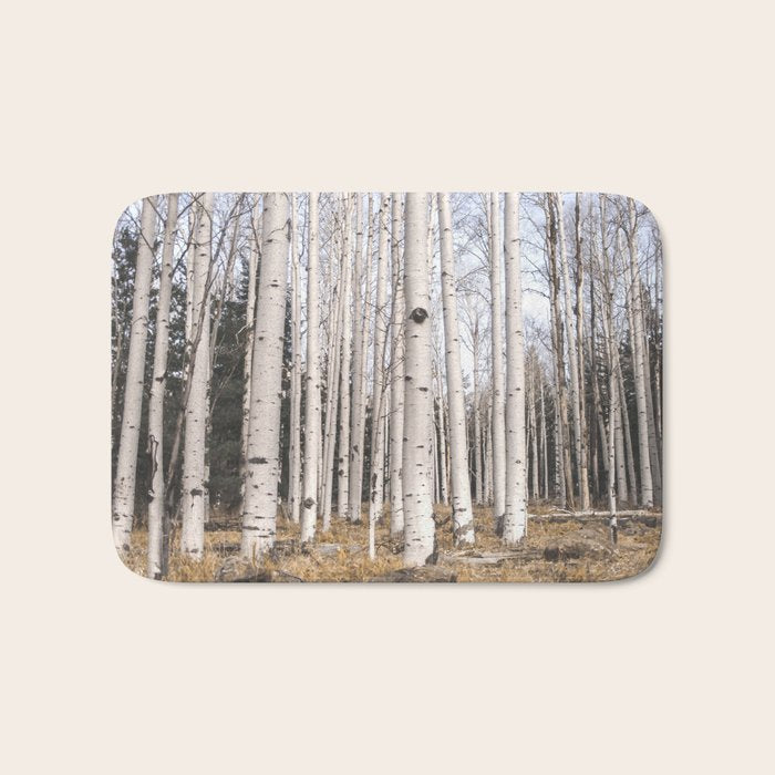 Trees of Reason - Birch Forest Bath Mat Gallery Image 1
