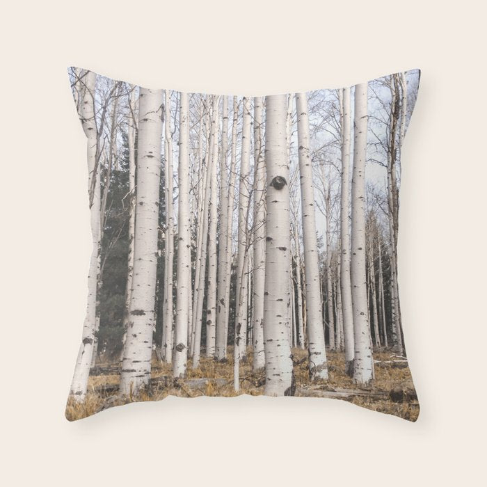 Trees of Reason - Birch Forest Throw Pillow Gallery Image 6