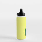Fat Round Bird and Orange - Green and Yellow Water Bottle Gallery Image 3