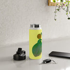 Fat Round Bird and Orange - Green and Yellow Water Bottle Gallery Image 4