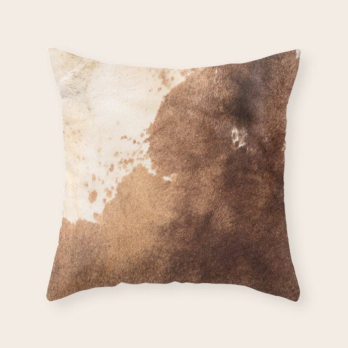 Faux Cowhide Leather [ii.2021] Throw Pillow Gallery Image 1