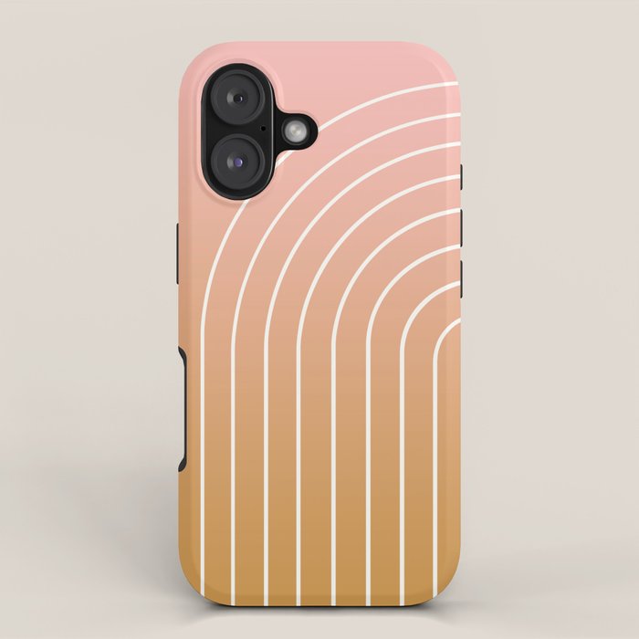 Ombre Arch XIII Pastel Sunset Gradient Modern Geometric Lines iPhone Case Gallery Image 1