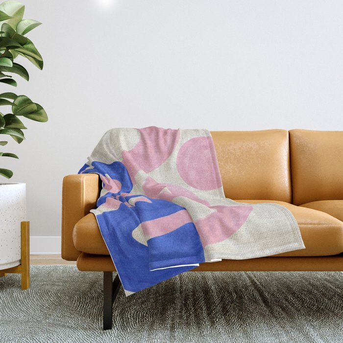 Pink Bloop Throw Blanket Gallery Image 1