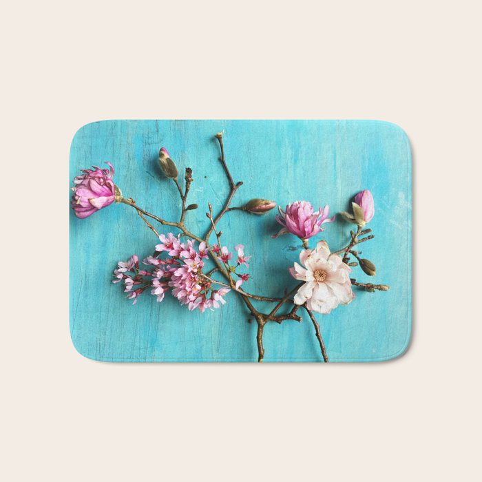 Flowers of Spring - colorful floral still life photograph Bath Mat Gallery Image 1