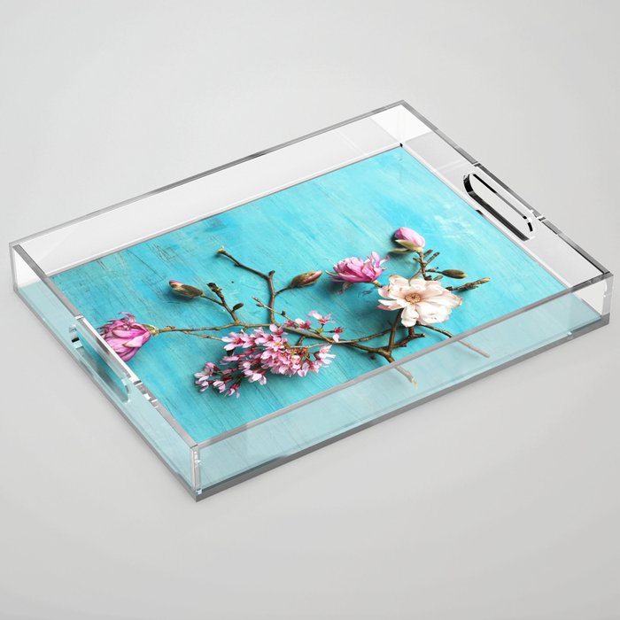 Flowers of Spring - colorful floral still life photograph Acrylic Tray Gallery Image 1