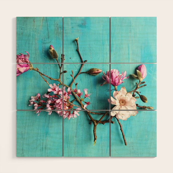 Flowers of Spring - colorful floral still life photograph Wood Wall Art Gallery Image 1