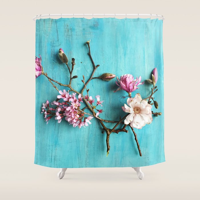 Flowers of Spring - colorful floral still life photograph Shower Curtain Gallery Image 1