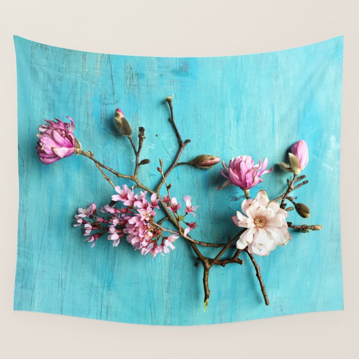 Flowers of Spring - colorful floral still life photograph Wall Tapestry Gallery Image 4