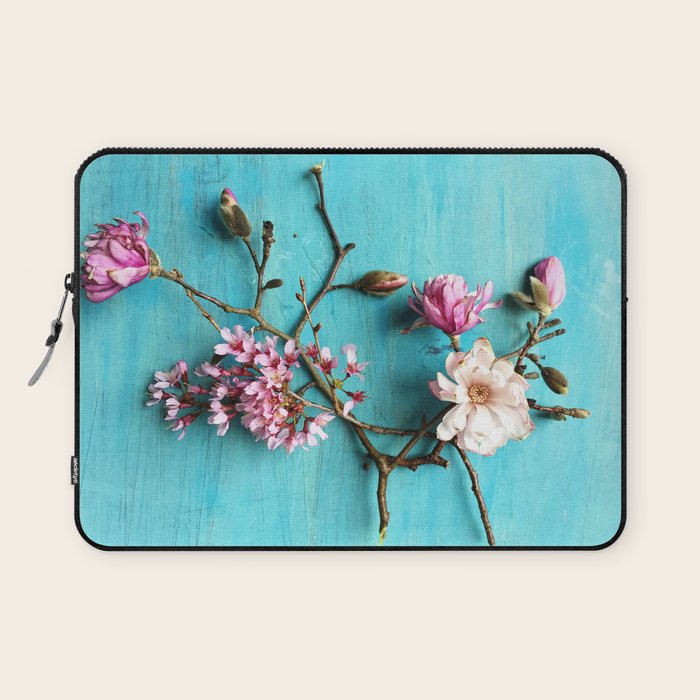 Flowers of Spring - colorful floral still life photograph Laptop Sleeve Gallery Image 1