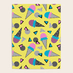 Cruncher - memphis throwback ice cream cone desert 1980s 80s style retro geometric neon pop art Poster Gallery Image 4