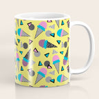 Cruncher - memphis throwback ice cream cone desert 1980s 80s style retro geometric neon pop art Coffee Mug Gallery Image 1