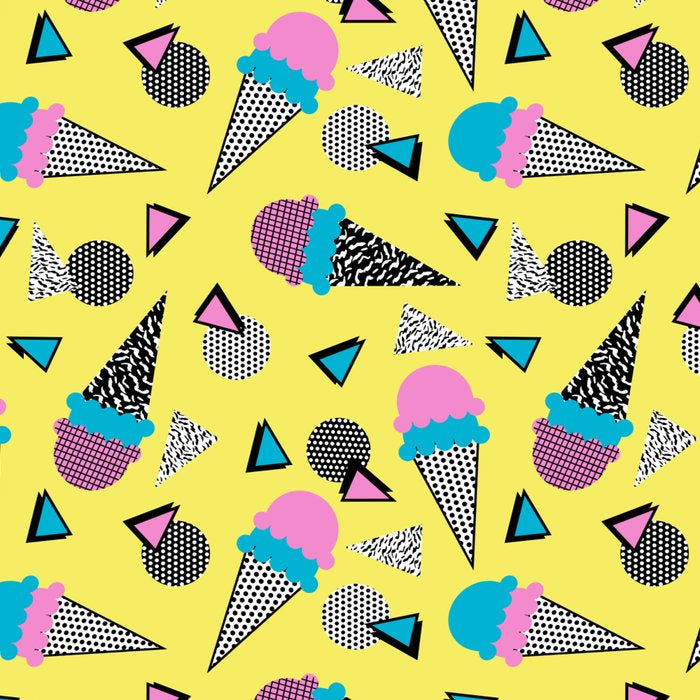 Cruncher - memphis throwback ice cream cone desert 1980s 80s style retro geometric neon pop art Coffee Mug Gallery Image 2
