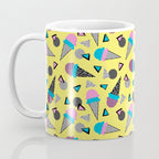 Cruncher - memphis throwback ice cream cone desert 1980s 80s style retro geometric neon pop art Coffee Mug Gallery Image 3