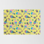 Cruncher - memphis throwback ice cream cone desert 1980s 80s style retro geometric neon pop art Rug Gallery Image 2