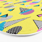 Cruncher - memphis throwback ice cream cone desert 1980s 80s style retro geometric neon pop art Bath Mat Gallery Image 3