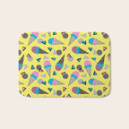 Cruncher - memphis throwback ice cream cone desert 1980s 80s style retro geometric neon pop art Bath Mat Gallery Image 1