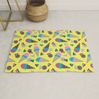 Cruncher - memphis throwback ice cream cone desert 1980s 80s style retro geometric neon pop art Rug Gallery Image 1