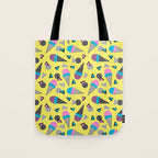 Cruncher - memphis throwback ice cream cone desert 1980s 80s style retro geometric neon pop art Tote Bag Gallery Image 1