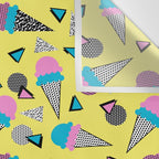 Cruncher - memphis throwback ice cream cone desert 1980s 80s style retro geometric neon pop art Wall Tapestry Gallery Image 3