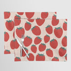 Red strawberries pattern Placemat Gallery Image 1