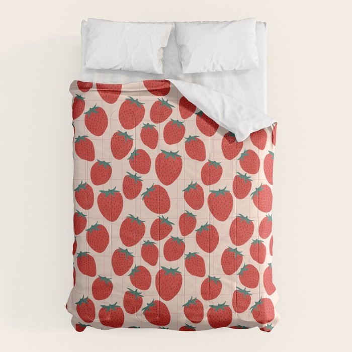 Red strawberries pattern Comforter Gallery Image 6