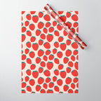 Red strawberries pattern Wrapping Paper Gallery Image 1