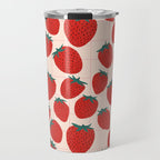 Red strawberries pattern Travel Mug Gallery Image 1