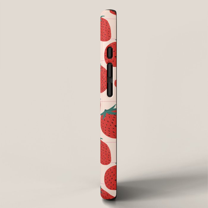 Red strawberries pattern iPhone Case Gallery Image 2