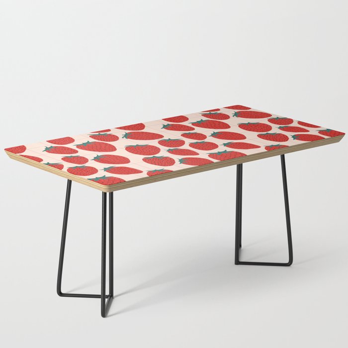 Red strawberries pattern Coffee Table Gallery Image 1