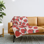 Red strawberries pattern Throw Blanket Gallery Image 1