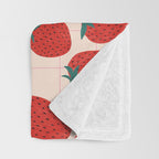 Red strawberries pattern Throw Blanket Gallery Image 3