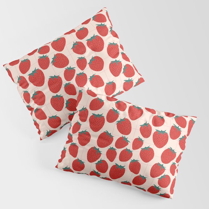 Red strawberries pattern Pillow Sham Gallery Image 3