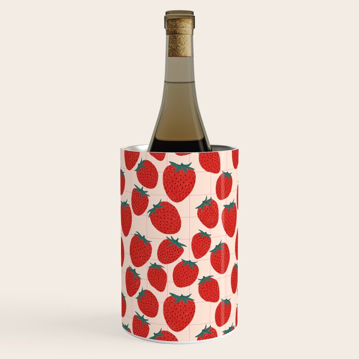 Red strawberries pattern Wine Chiller Gallery Image 1