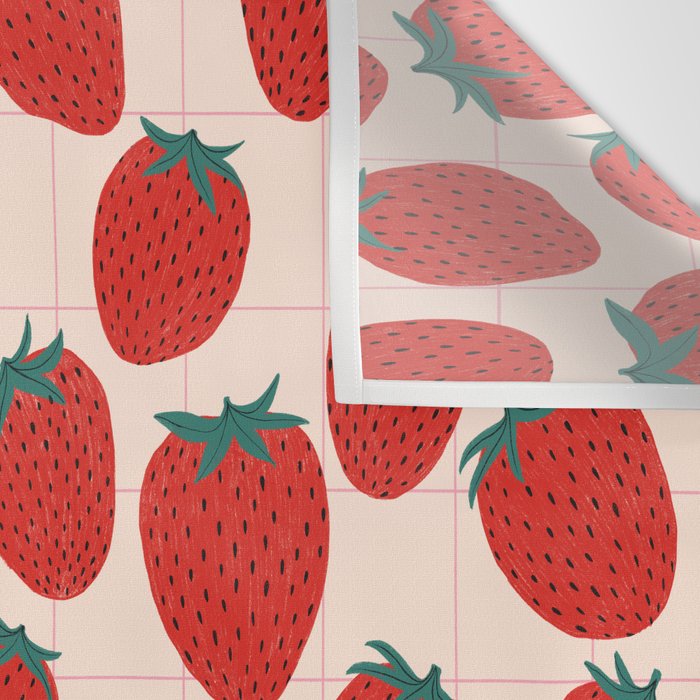 Red strawberries pattern Wall Tapestry Gallery Image 3