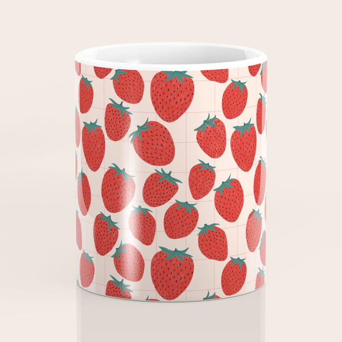 Red strawberries pattern Coffee Mug Gallery Image 4