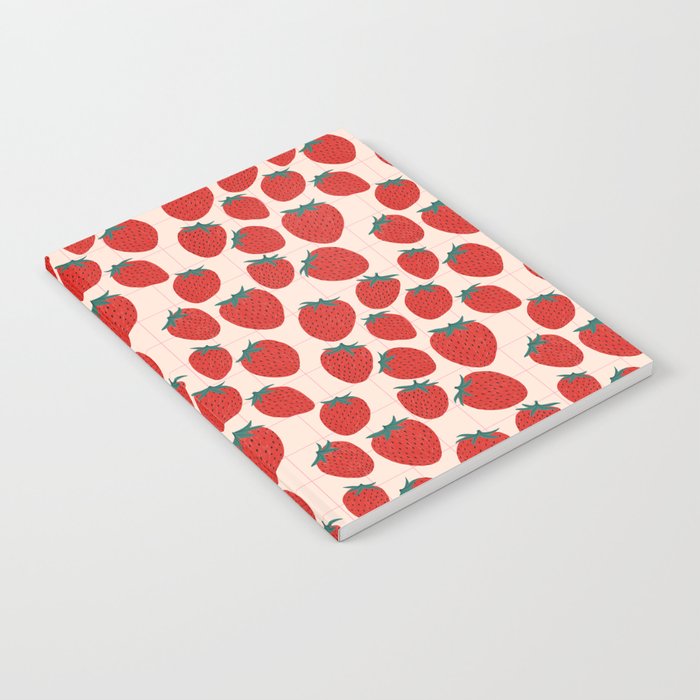 Red strawberries pattern Notebook Gallery Image 1