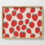 Red strawberries pattern Serving Tray Gallery Image 1