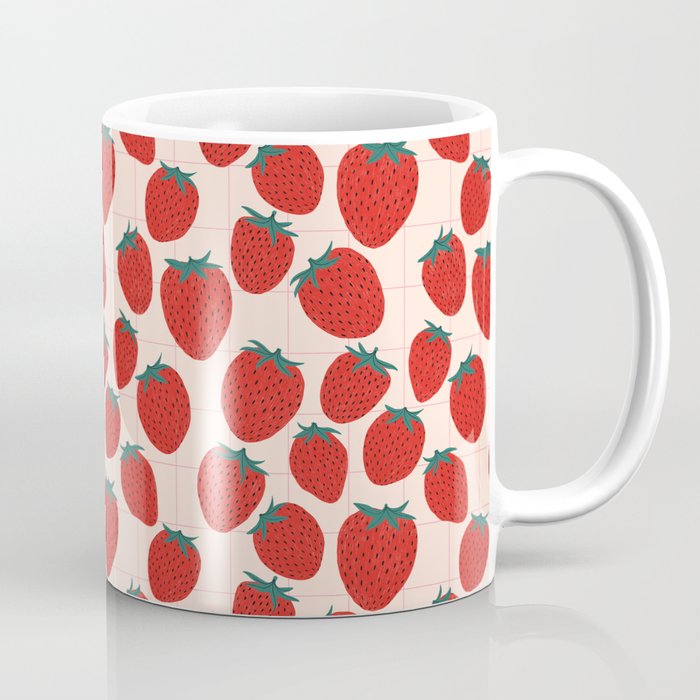 Red strawberries pattern Coffee Mug Gallery Image 1