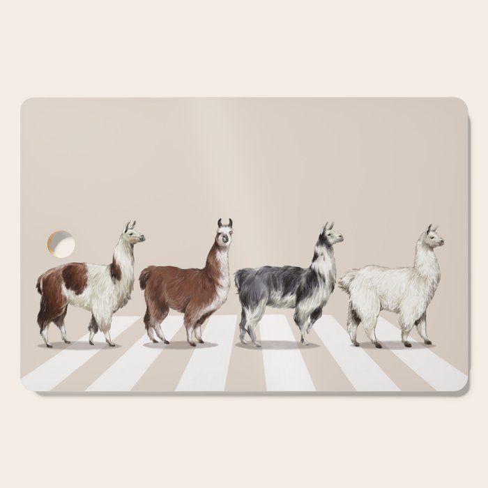 Llama The Abbey Road #2 Cutting Board Gallery Image 1