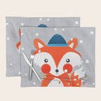 Christmas Fox with fairy lights Placemat Gallery Image 1