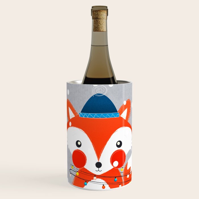 Christmas Fox with fairy lights Wine Chiller Gallery Image 1