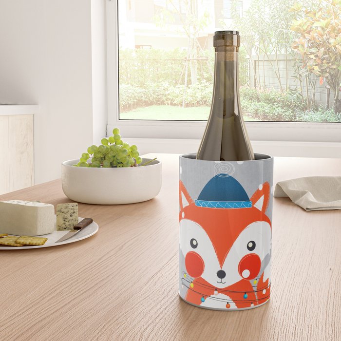 Christmas Fox with fairy lights Wine Chiller Gallery Image 4