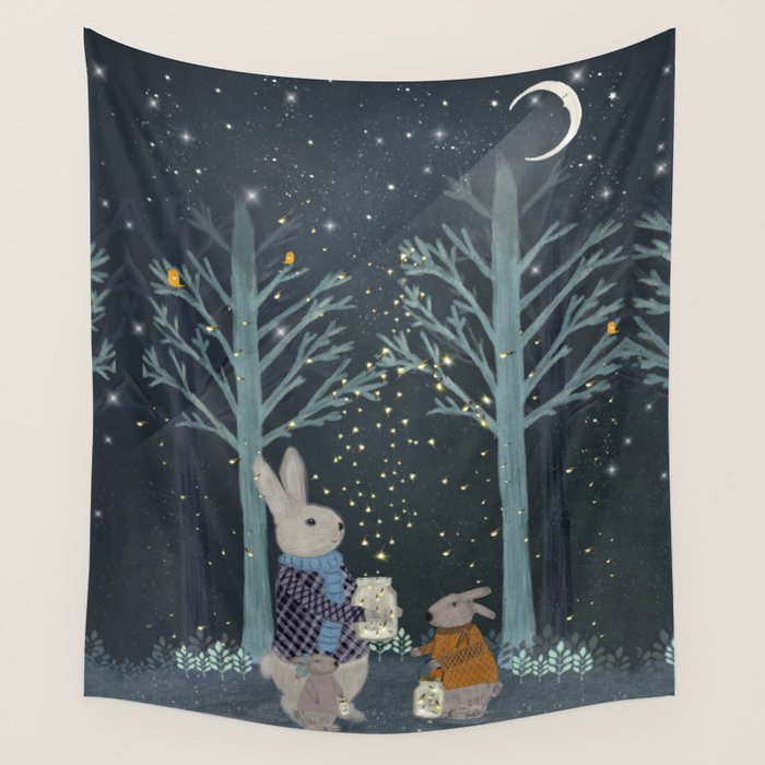 catching fireflies Wall Tapestry Gallery Image 4