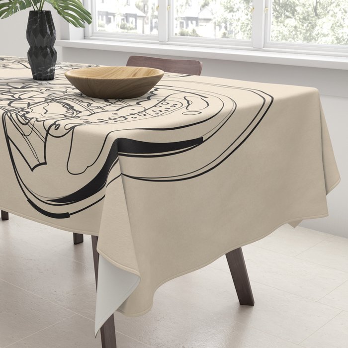Minimal Floral Jellyfishes 1 Tablecloth Gallery Image 3