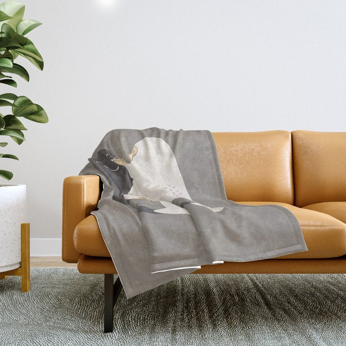 Smile my shadow Throw Blanket Gallery Image 1