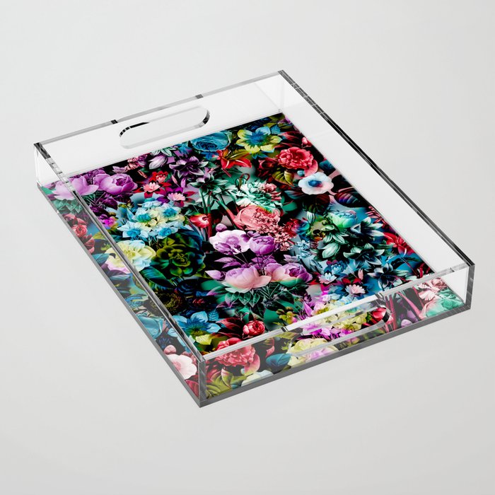 Multicolor Floral Pattern Acrylic Tray Gallery Image 1
