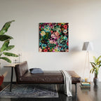 Multicolor Floral Pattern Wood Wall Art Gallery Image 2