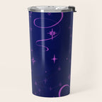 Pink and dark blue mystical starry night Travel Mug Gallery Image 2
