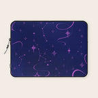 Pink and dark blue mystical starry night Laptop Sleeve Gallery Image 1